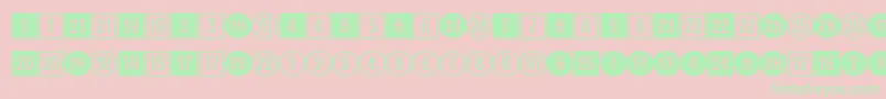 CirclednumbersRegularDb Font – Green Fonts on Pink Background