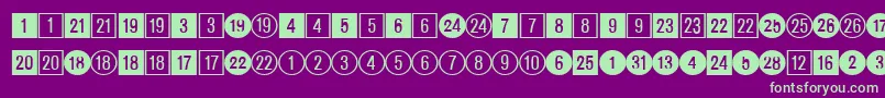 Fonte CirclednumbersRegularDb – fontes verdes em um fundo violeta