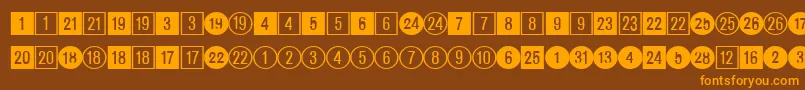 CirclednumbersRegularDb Font – Orange Fonts on Brown Background