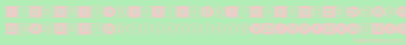 フォントCirclednumbersRegularDb – 緑の背景にピンクのフォント