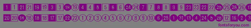 フォントCirclednumbersRegularDb – 紫色のフォント、灰色の背景