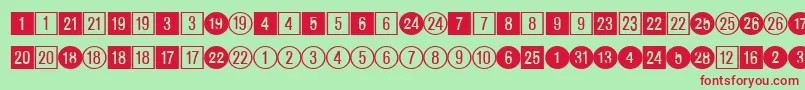 CirclednumbersRegularDb Font – Red Fonts on Green Background