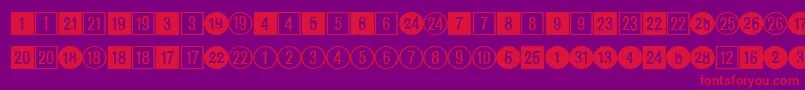 CirclednumbersRegularDb-Schriftart – Rote Schriften auf violettem Hintergrund