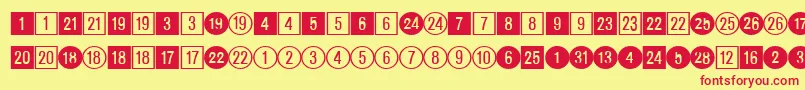 fuente CirclednumbersRegularDb – Fuentes Rojas Sobre Fondo Amarillo