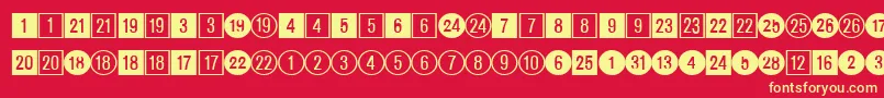 CirclednumbersRegularDb Font – Yellow Fonts on Red Background