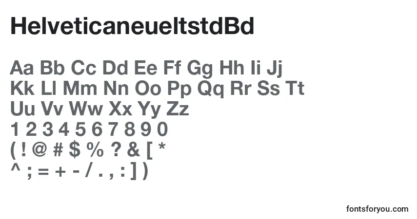 A fonte HelveticaneueltstdBd – alfabeto, números, caracteres especiais