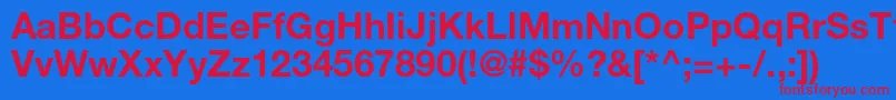 HelveticaneueltstdBd Font – Red Fonts on Blue Background