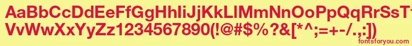 HelveticaneueltstdBd Font – Red Fonts on Yellow Background