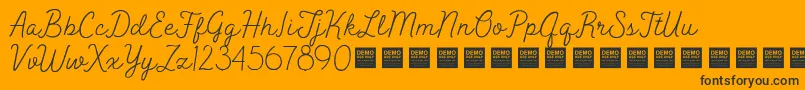 PeakTimesDemo Font – Black Fonts on Orange Background