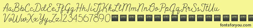 Fonte PeakTimesDemo – fontes pretas em um fundo amarelo