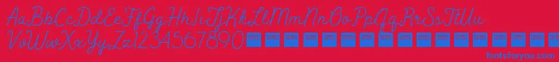 PeakTimesDemo-fontti – siniset fontit punaisella taustalla