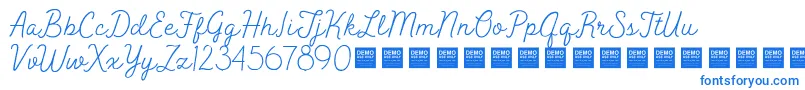 PeakTimesDemo-fontti – siniset fontit valkoisella taustalla