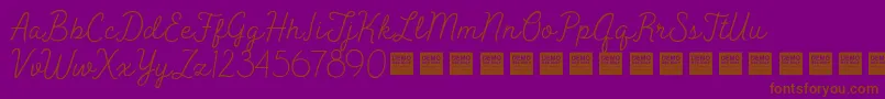 フォントPeakTimesDemo – 紫色の背景に茶色のフォント