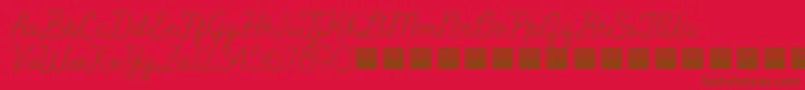 フォントPeakTimesDemo – 赤い背景に茶色の文字