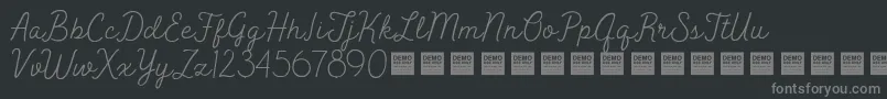 PeakTimesDemo-Schriftart – Graue Schriften auf schwarzem Hintergrund