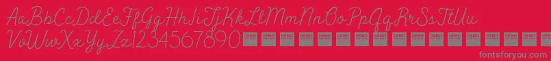 PeakTimesDemo Font – Gray Fonts on Red Background