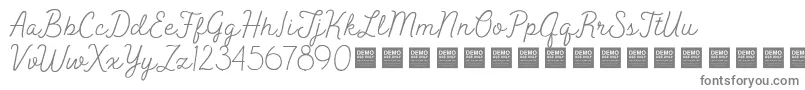 フォントPeakTimesDemo – 白い背景に灰色の文字