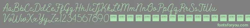 PeakTimesDemo-fontti – vihreät fontit harmaalla taustalla