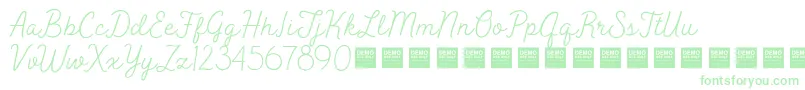 Шрифт PeakTimesDemo – зелёные шрифты на белом фоне