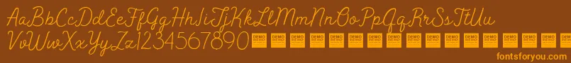 PeakTimesDemo-fontti – oranssit fontit ruskealla taustalla