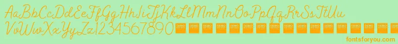 Шрифт PeakTimesDemo – оранжевые шрифты на зелёном фоне
