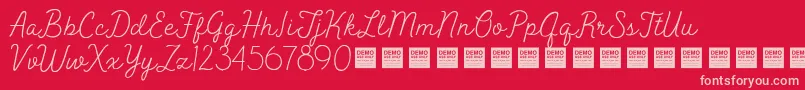 Fonte PeakTimesDemo – fontes rosa em um fundo vermelho