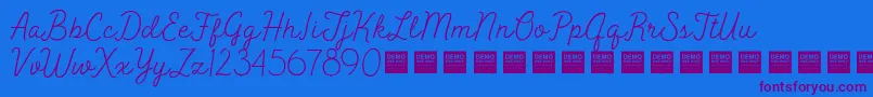PeakTimesDemo-fontti – violetit fontit sinisellä taustalla