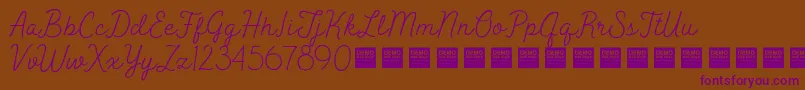PeakTimesDemo-Schriftart – Violette Schriften auf braunem Hintergrund