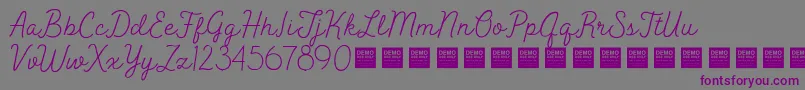 PeakTimesDemo-Schriftart – Violette Schriften auf grauem Hintergrund