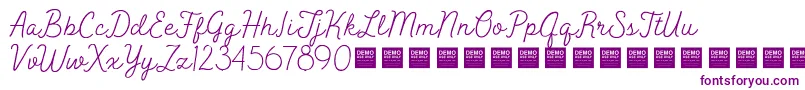 Шрифт PeakTimesDemo – фиолетовые шрифты на белом фоне