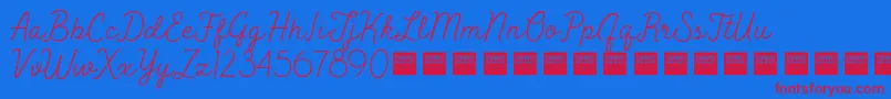 フォントPeakTimesDemo – 赤い文字の青い背景