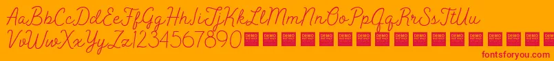 PeakTimesDemo Font – Red Fonts on Orange Background