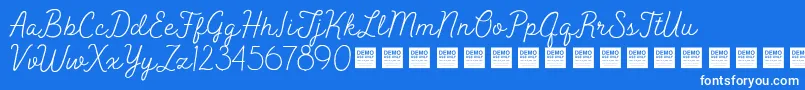 Fonte PeakTimesDemo – fontes brancas em um fundo azul