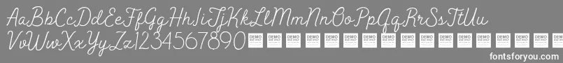 PeakTimesDemo-Schriftart – Weiße Schriften auf grauem Hintergrund