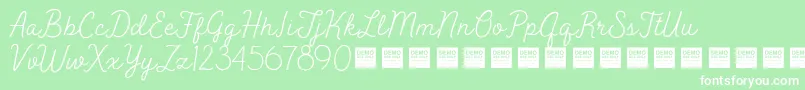 フォントPeakTimesDemo – 緑の背景に白い文字