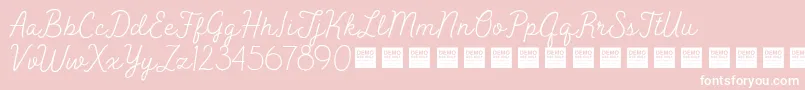PeakTimesDemo-fontti – valkoiset fontit vaaleanpunaisella taustalla