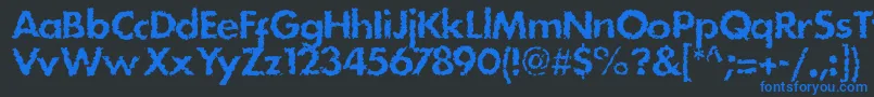 フォントStain – 黒い背景に青い文字