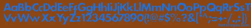 フォントStain – 茶色の背景に青い文字