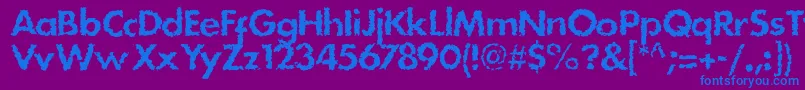 Stain-fontti – siniset fontit violetilla taustalla