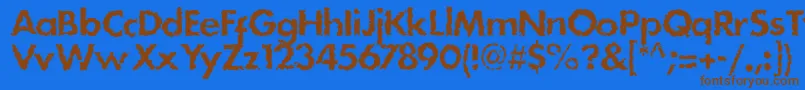 Stain-Schriftart – Braune Schriften auf blauem Hintergrund