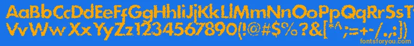 Stain Font – Orange Fonts on Blue Background