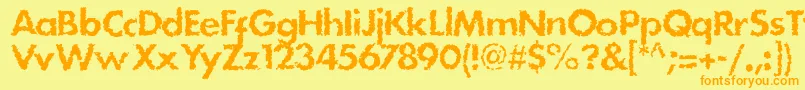 Stain Font – Orange Fonts on Yellow Background