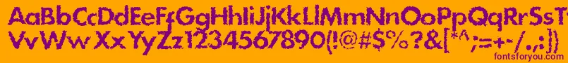 Stain Font – Purple Fonts on Orange Background