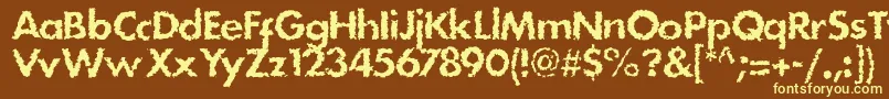 Stain Font – Yellow Fonts on Brown Background