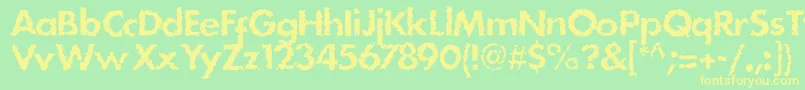 Stain Font – Yellow Fonts on Green Background