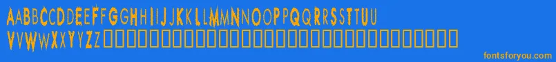 Rippcuc Font – Orange Fonts on Blue Background