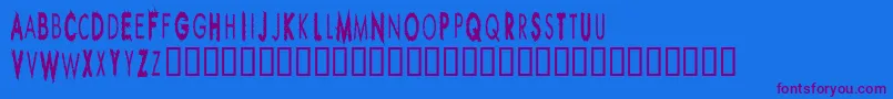 フォントRippcuc – 紫色のフォント、青い背景