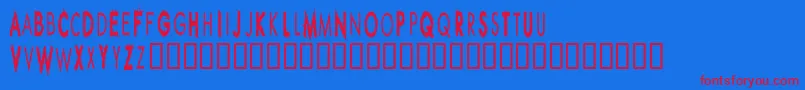 Rippcuc Font – Red Fonts on Blue Background