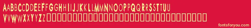 Rippcuc Font – Yellow Fonts on Red Background