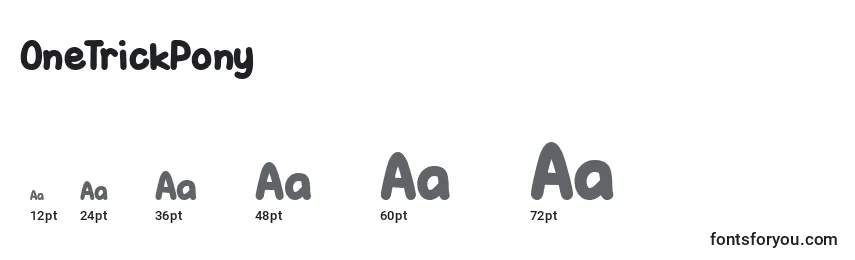 OneTrickPony Font Sizes